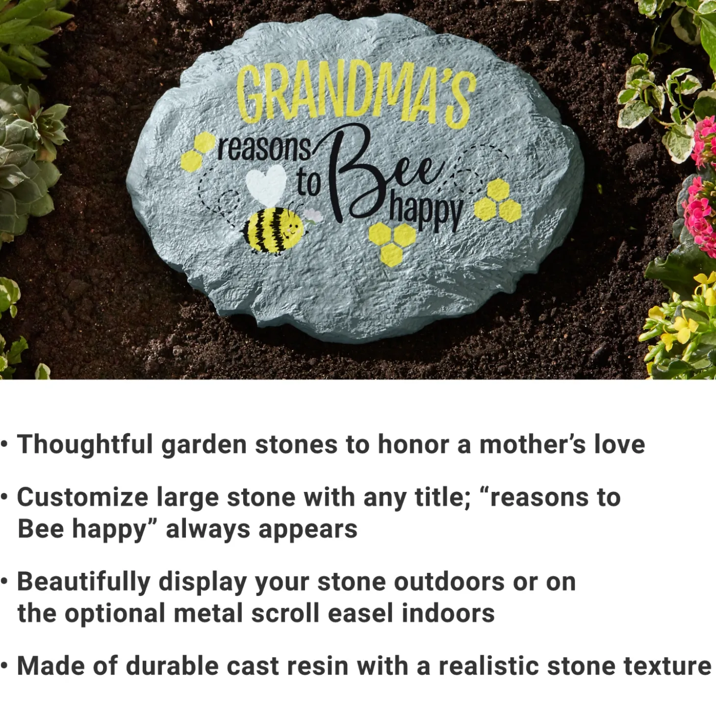 Reasons to Bee Happy Garden Stone