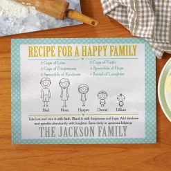 Recipe for A Happy Family Glass Cutting Board