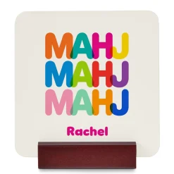 Repeating Colors Mahjong Wood Coasters