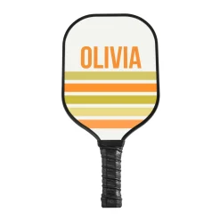 Retro Stripes Pickleball Paddle