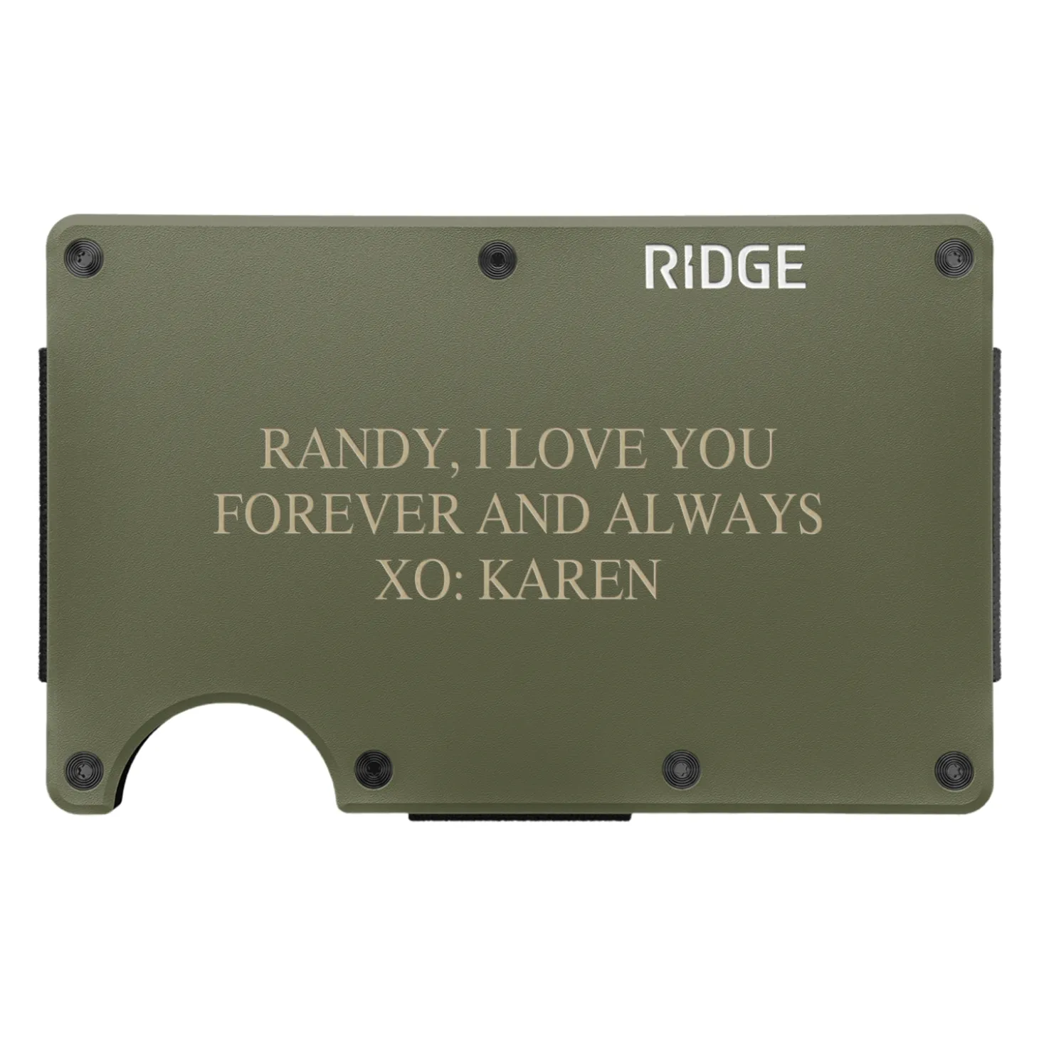 Ridge® Engraved Wallet Block Message
