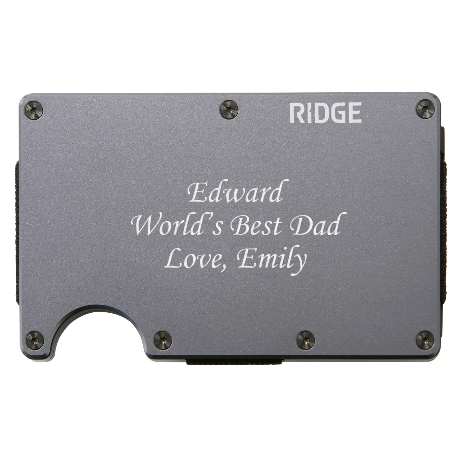 Ridge® Engraved Wallet Script Message