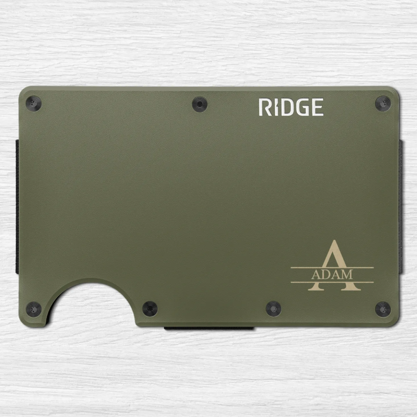 Ridge® Engraved Wallet Strike Through Monogram