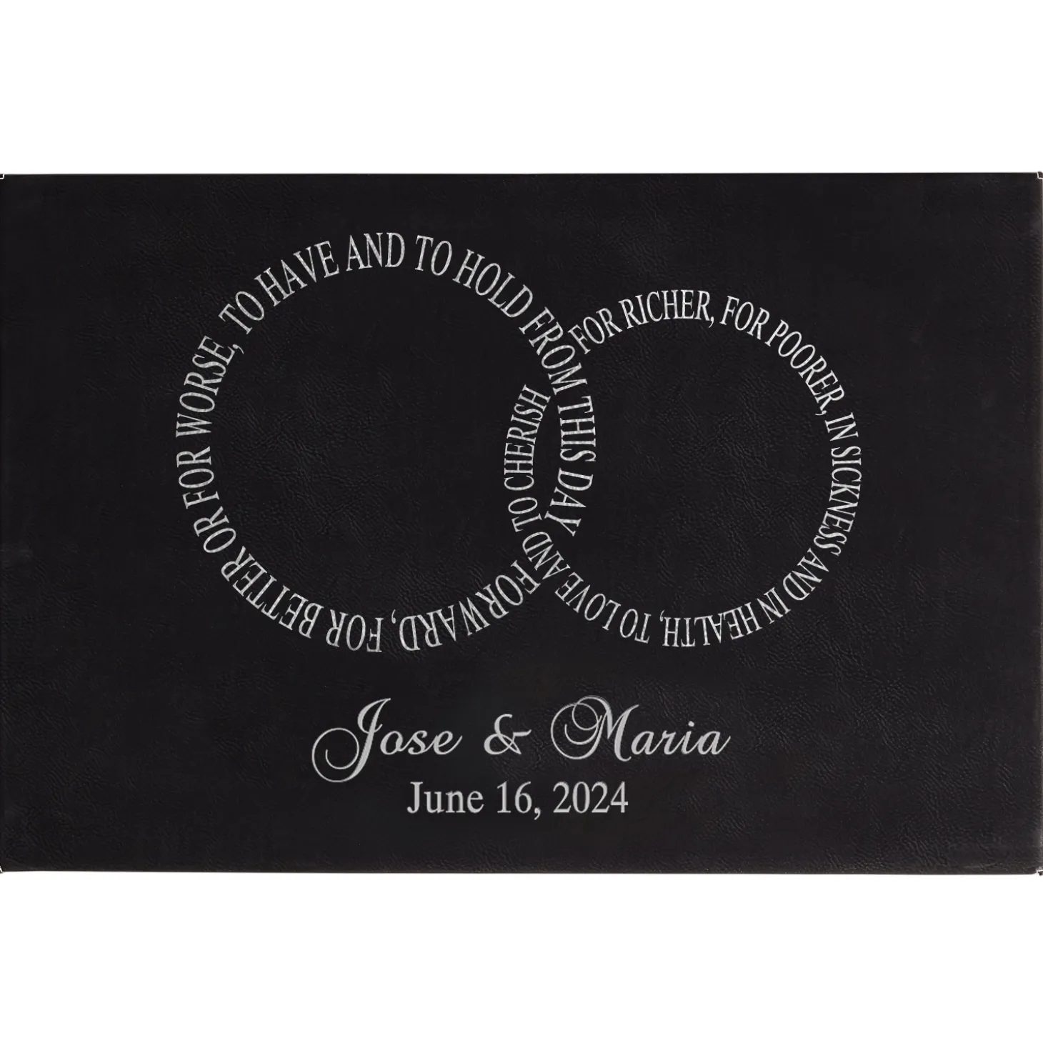 Rings of Love Wedding Leather Wall Art
