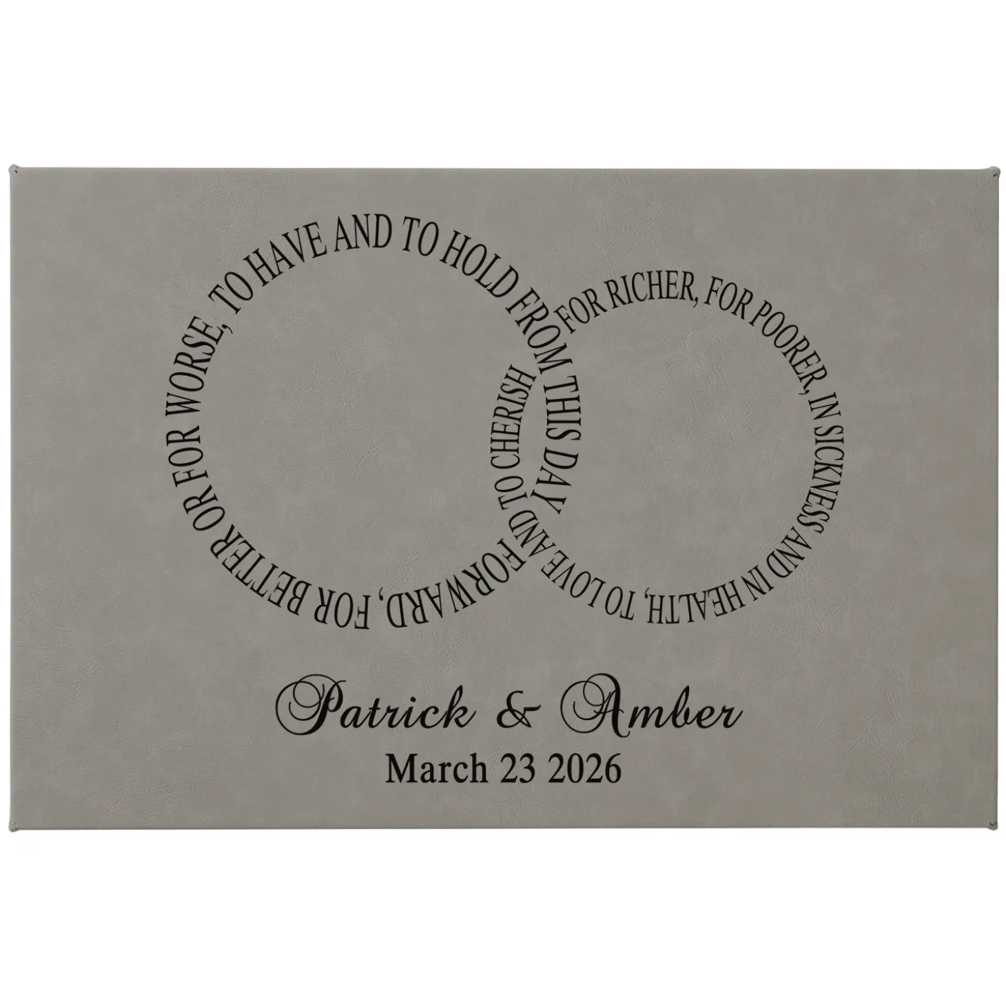 Rings of Love Wedding Leather Wall Art