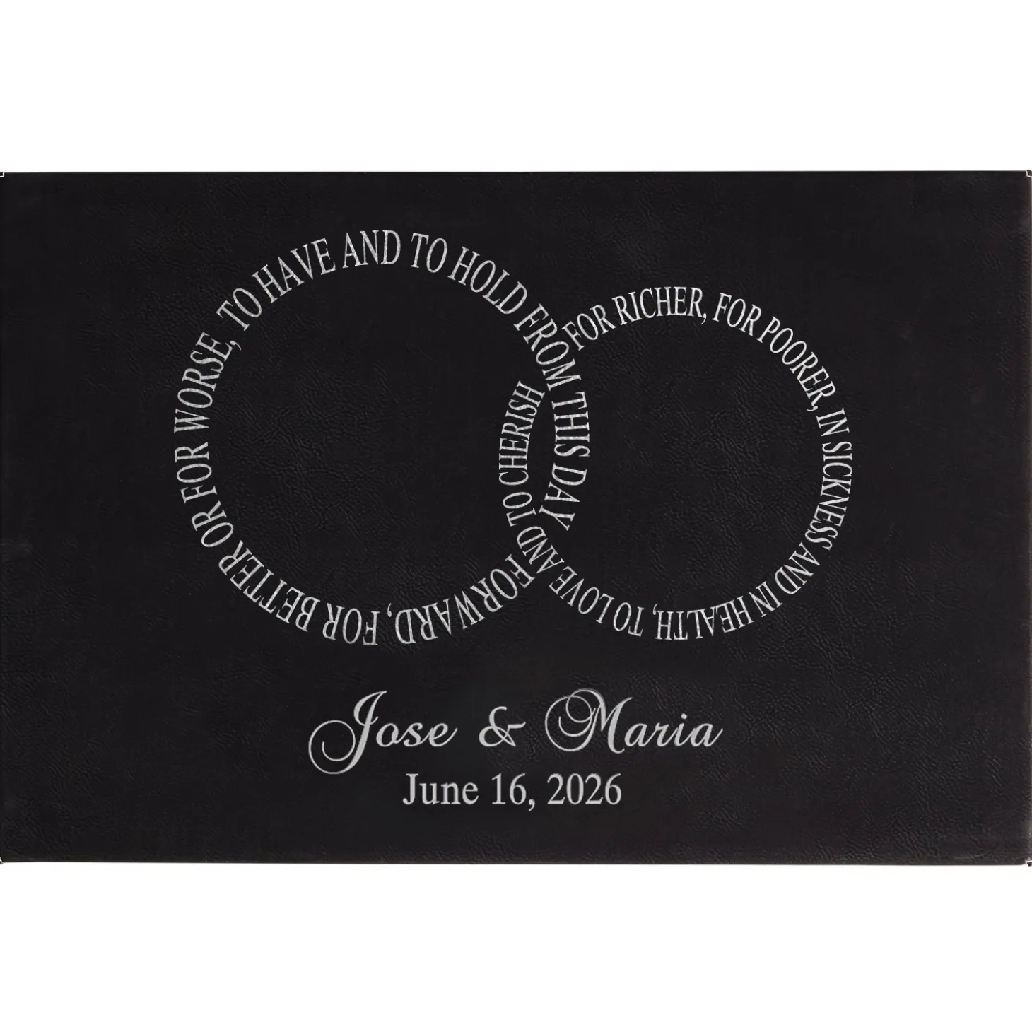 Rings of Love Wedding Leather Wall Art