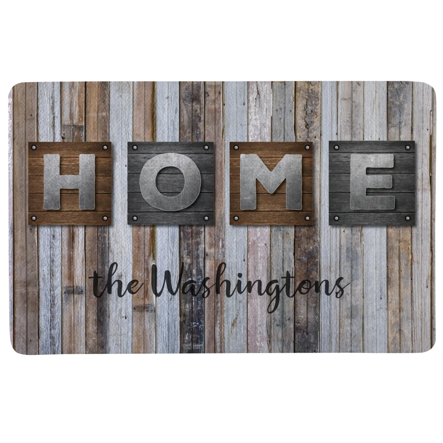 Rustic Plank Wood Doormat