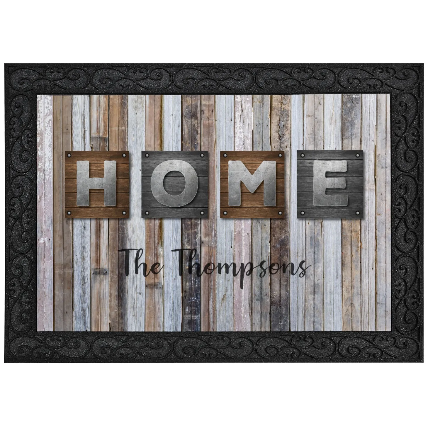 Rustic Plank Wood Doormat