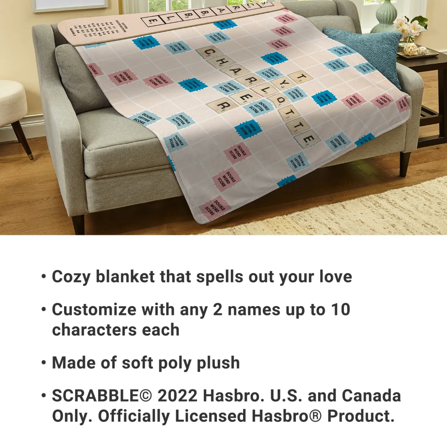SCRABBLE® Couple Plush Blanket