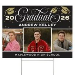 Scripted Graduation Photo Yard Sign