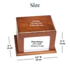 Scripted Paw Prints Wood Frame Pet Urn