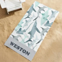 Shark Print Beach Towel