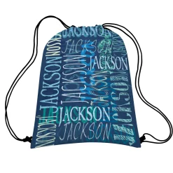Signature Style Allover Print Drawstring Bags