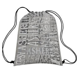 Signature Style Allover Print Drawstring Bags