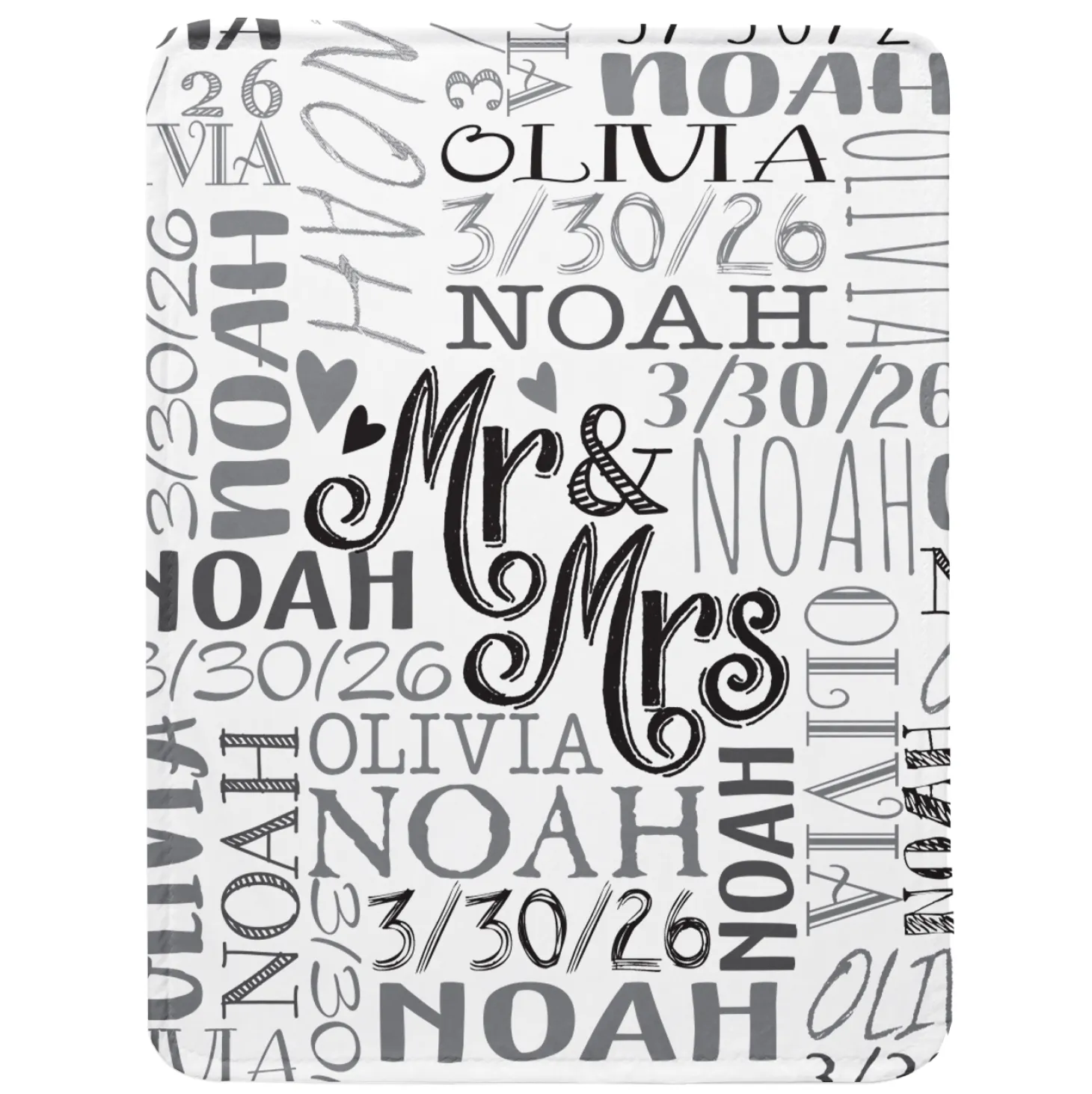 Signature Style Wedding Couple Plush Blanket