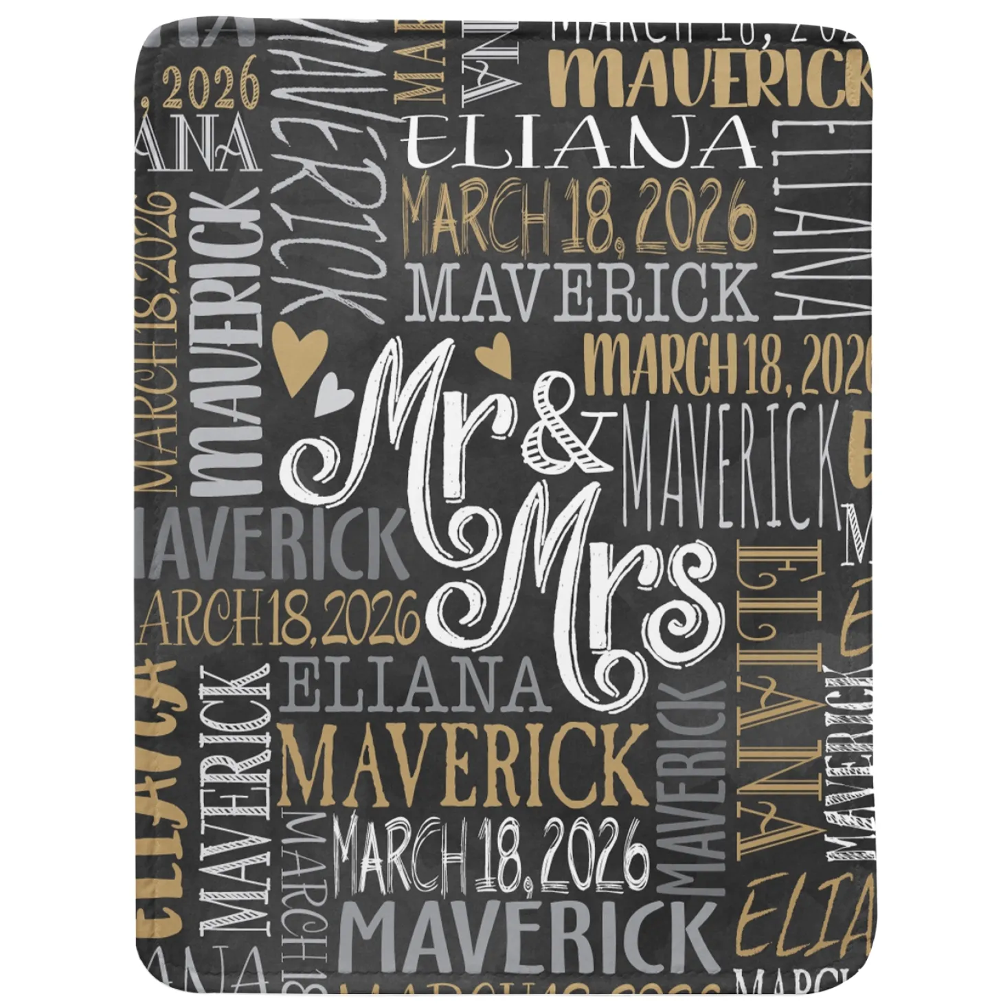Signature Style Wedding Couple Plush Blanket