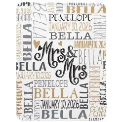 Signature Style Wedding Couple Plush Blanket
