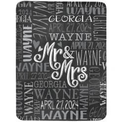 Signature Style Wedding Couple Plush Blanket