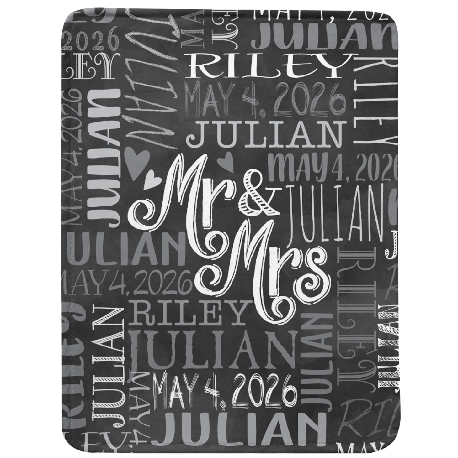 Signature Style Wedding Couple Plush Blanket