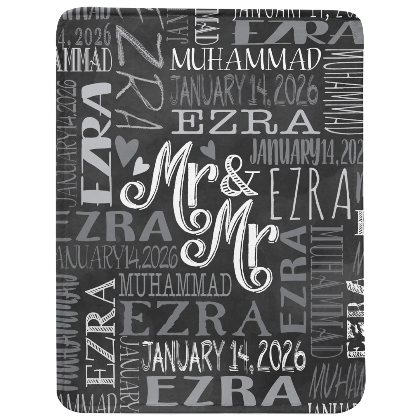 Signature Style Wedding Couple Plush Blanket