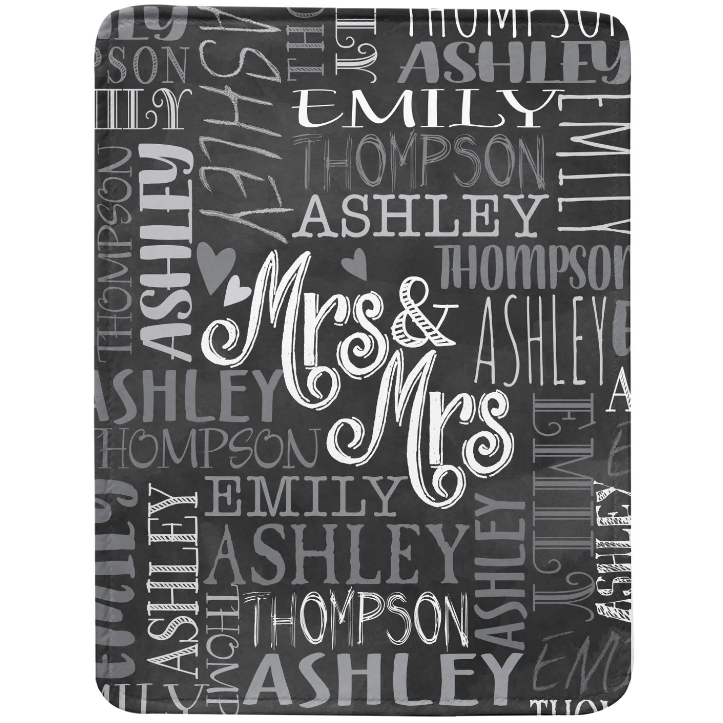 Signature Style Wedding Couple Plush Blanket