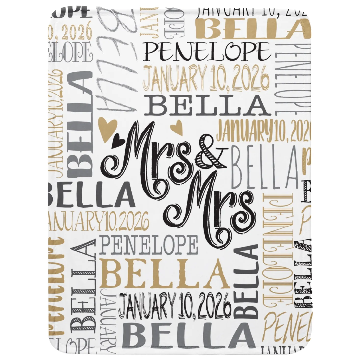 Signature Style Wedding Couple Plush Blanket