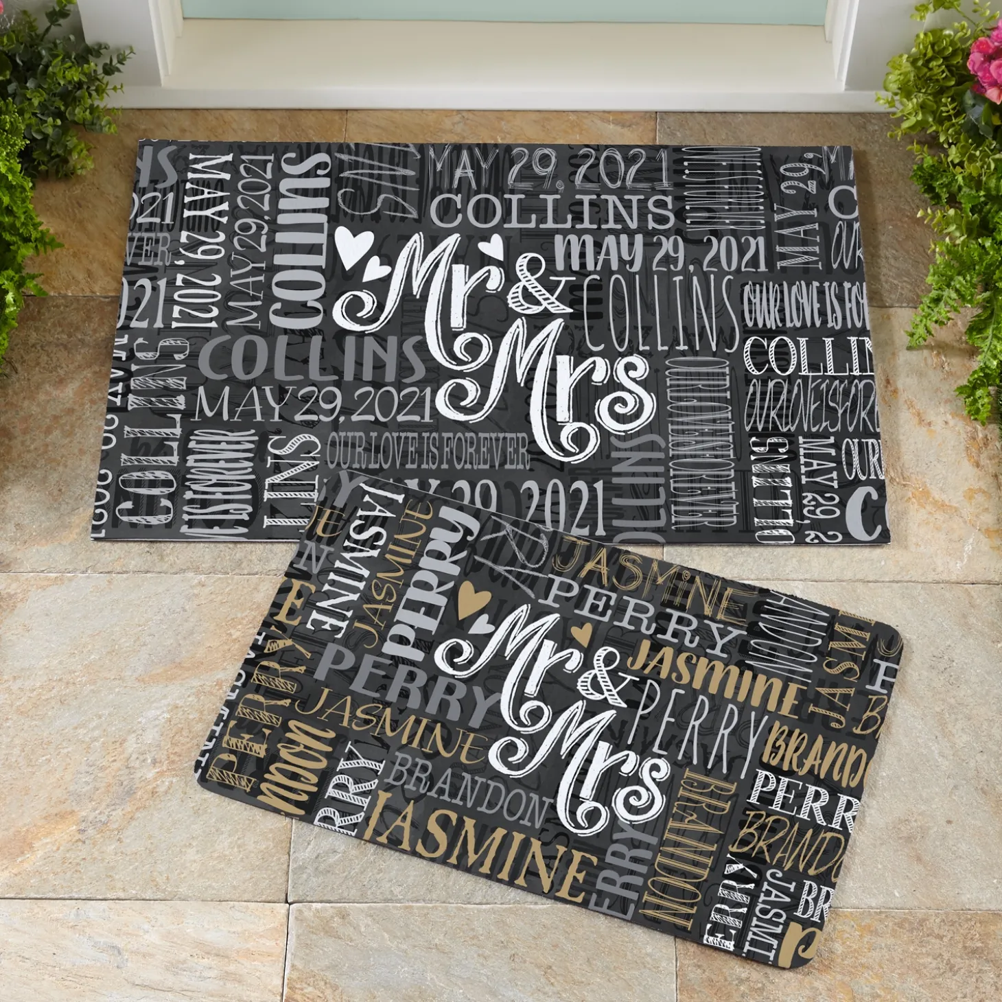 Signature Style Wedding Couple Doormats