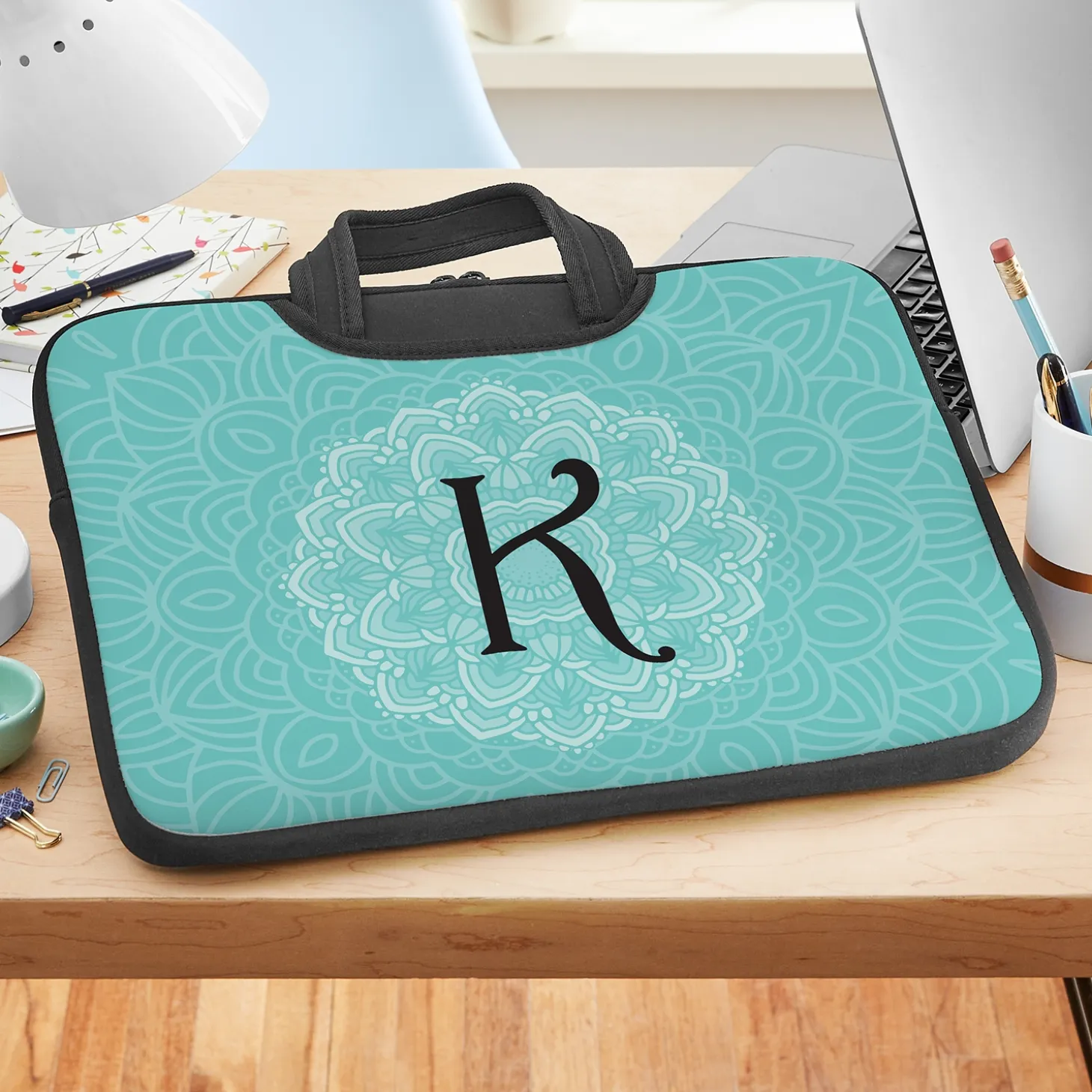 Single Initial Laptop Carrying Bag