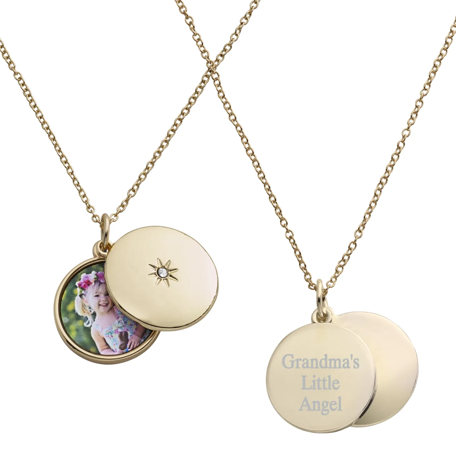 Sliding Locket Photo Birthstone Pendant