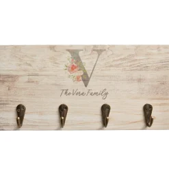 Sophisticated Floral Family Name Keyhook