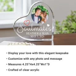 Soulmates Photo Acrylic Heart