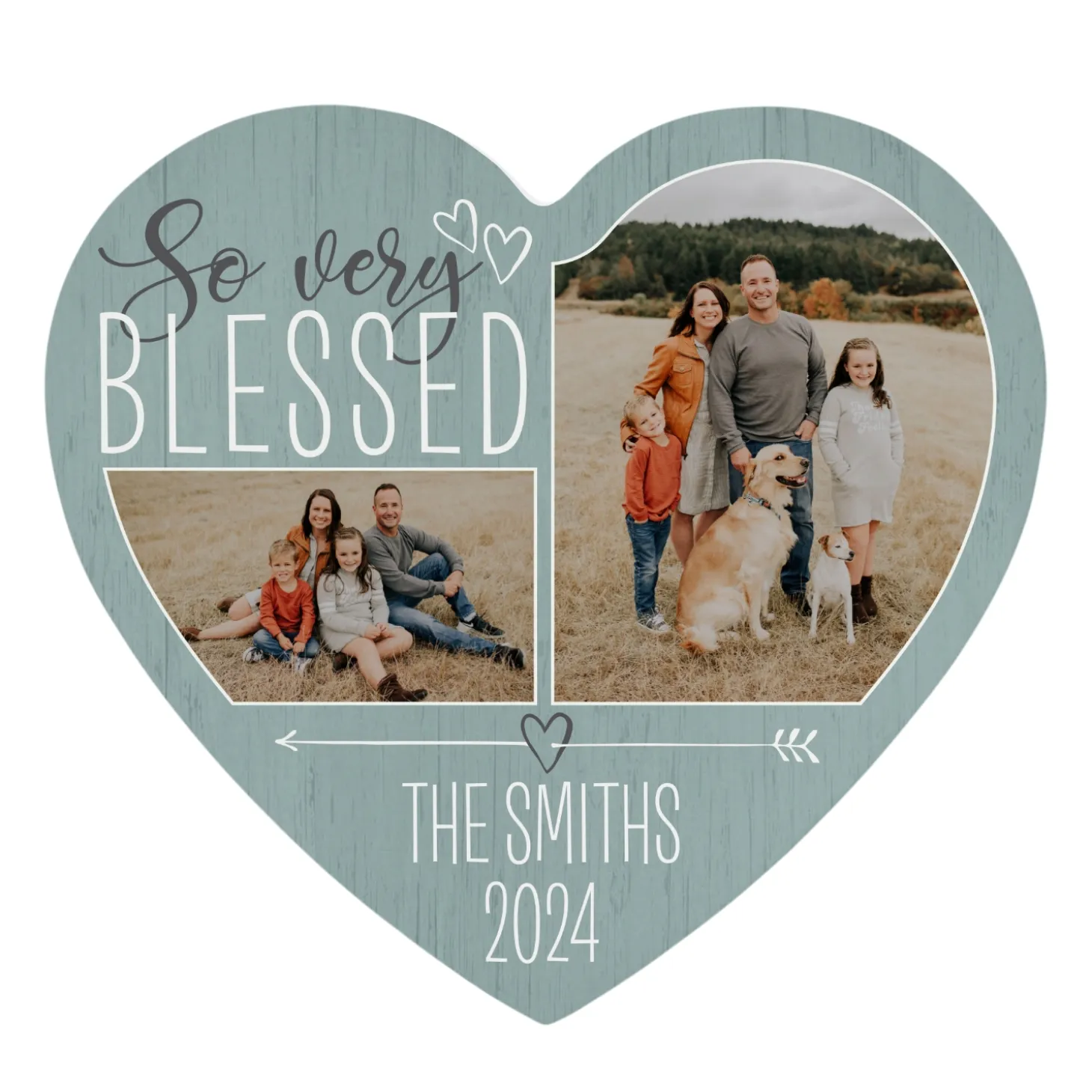 So Very Blessed Photo Wood Heart