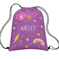 Sparkling Hearts Drawstring Bag