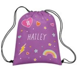 Sparkling Hearts Drawstring Bag
