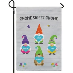 Springtime Gnome Garden Flag