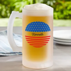 Stars and Stripes Frosted Beer Mug