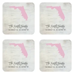 State Of Mind Coordinates Wood Coasters