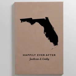 States Design Leather Wall Art