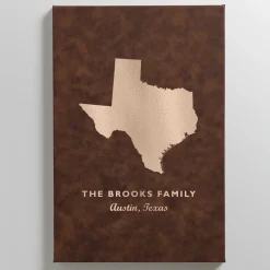 States Design Leather Wall Art