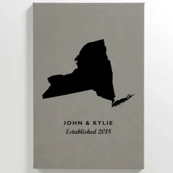 States Design Leather Wall Art