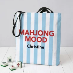 Striped Mahjong Mood Tote Bag