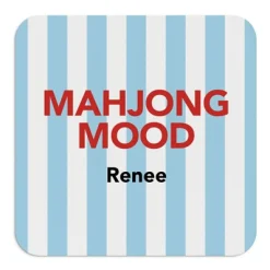 Striped Mahjong Mood Wood Coasters