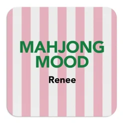 Striped Mahjong Mood Wood Coasters