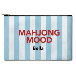 Striped Mahjong Mood Zipper Pouch