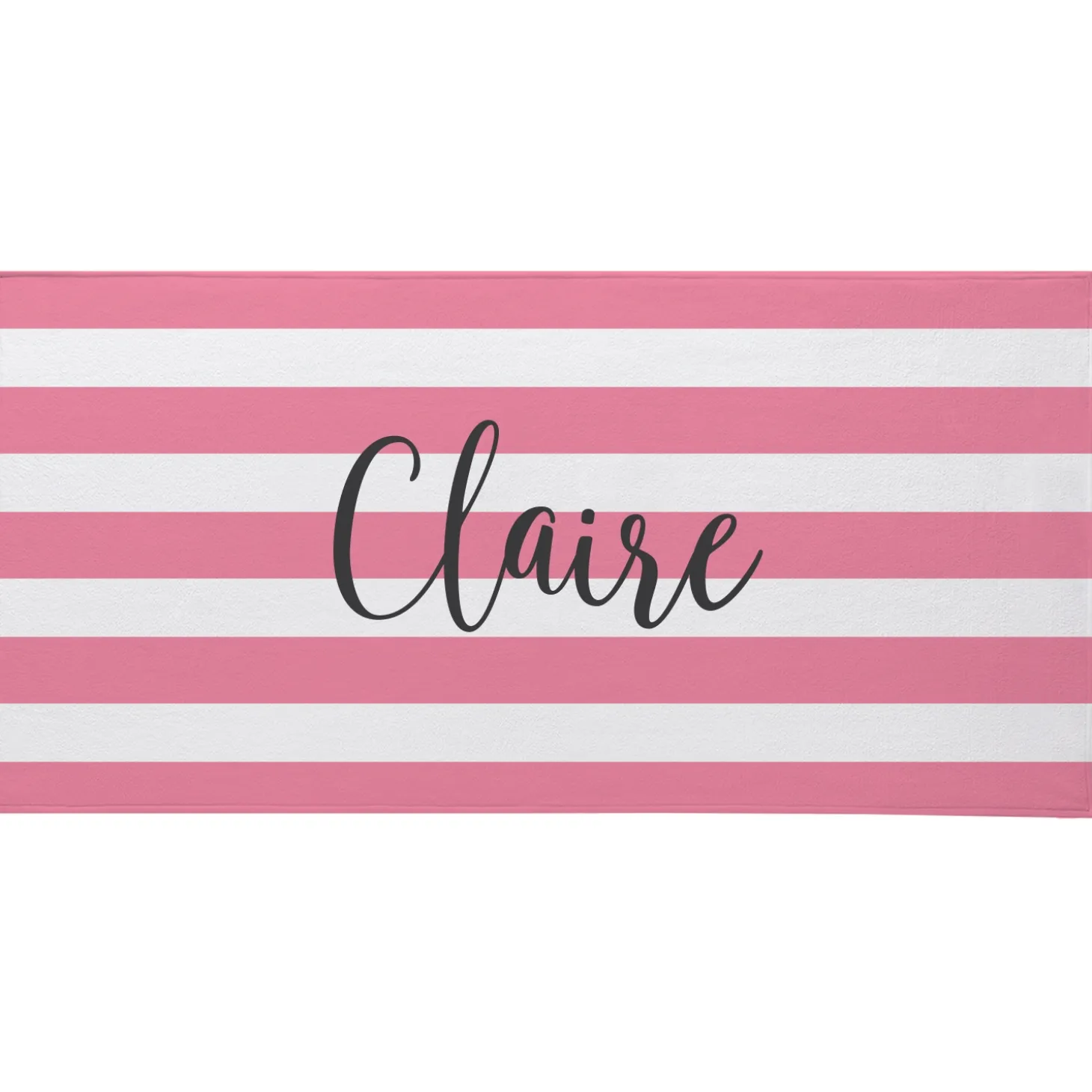 Striped Name Beach Towel