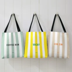 Striped Statement Tote Bag