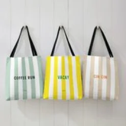 Striped Statement Tote Bag
