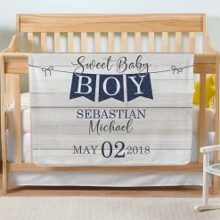 Sweet Baby Banner Plush Blanket