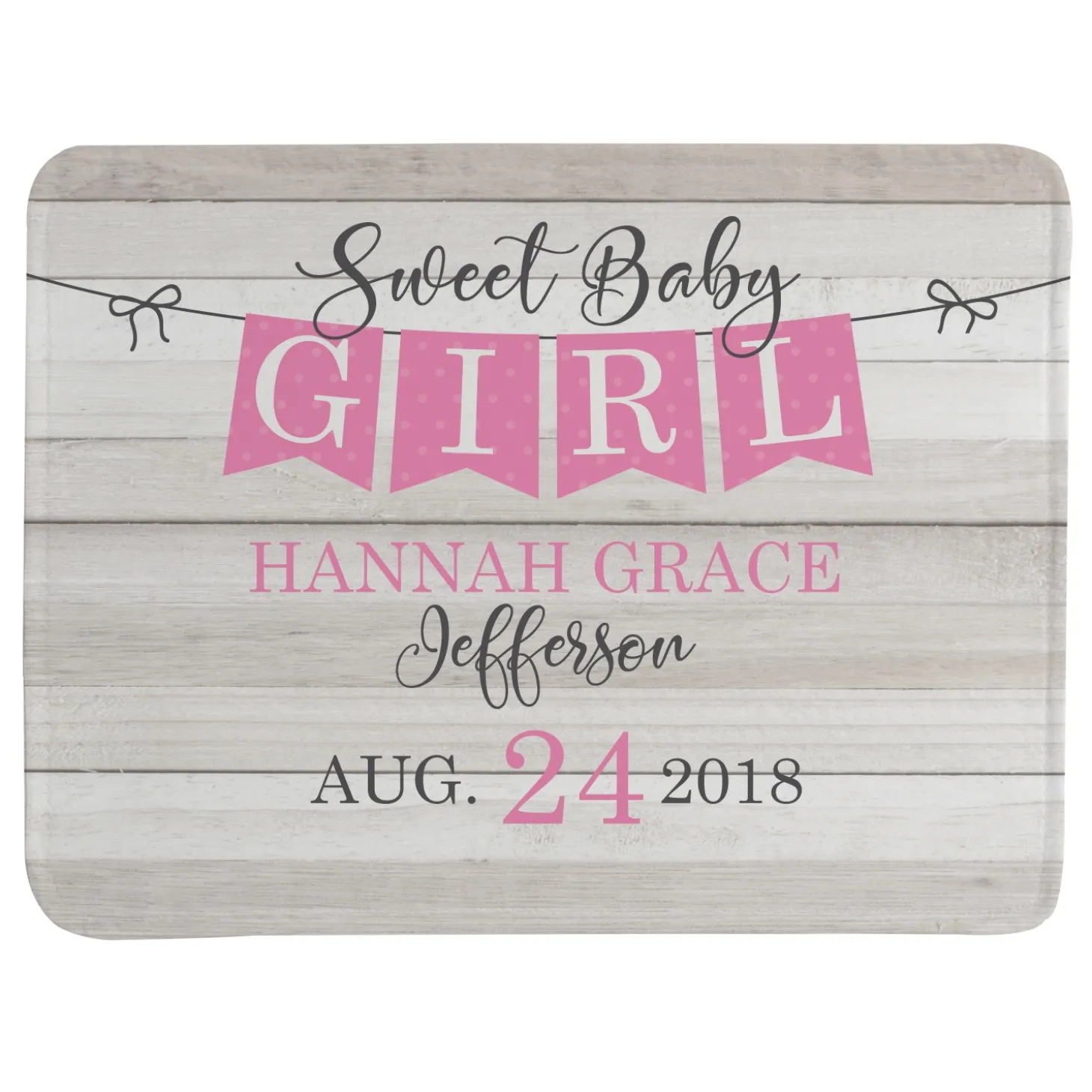 Sweet Baby Banner Plush Blanket