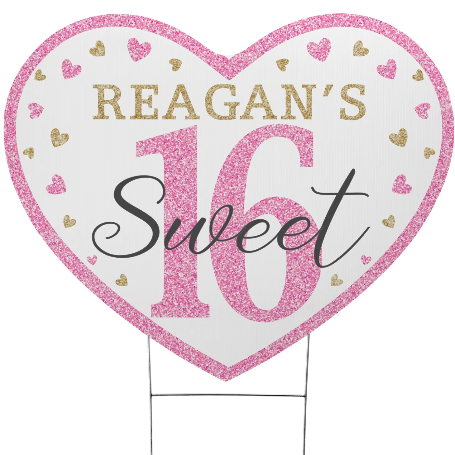 Sweet 16 Heart Yard Sign